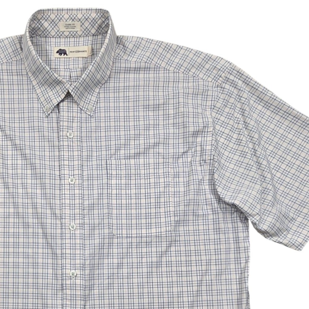 Onward Reserve Performance Shirt Classic Fit Short‎ Sleeve Plaid Mens XL